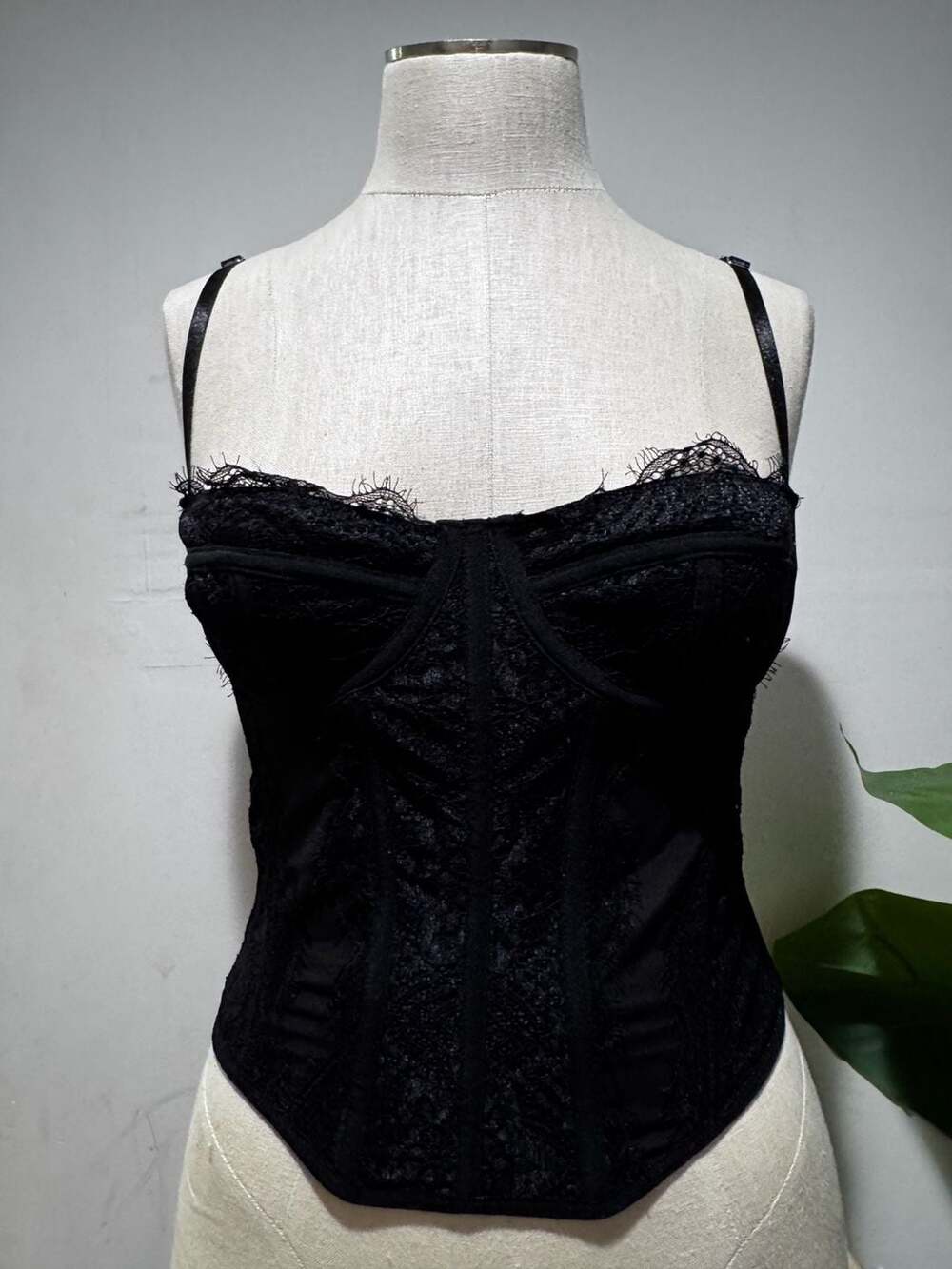 Shein BAE Black Lace Corset Bustier Top Size S